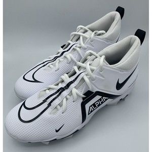 Nike Alpha Menace 3 Shark Football Cleats White Black CV0582-100 Mens Size 10
